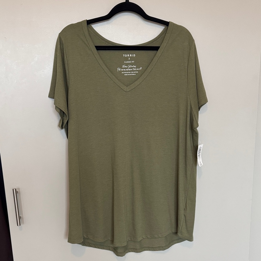 Torrid Classic Olive Short Sleeve V-Neck Tee